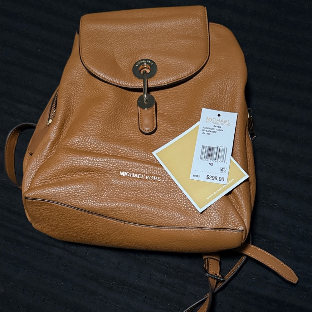 Michael Kors Tan Leather Backpack Classic Design